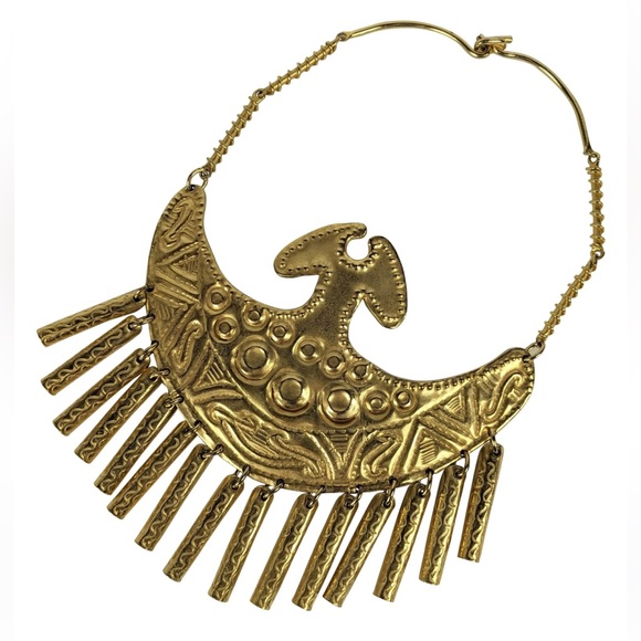 Massive Gilt Breast Plate Necklace, Alexis Kirk - Picture 1 of 5
